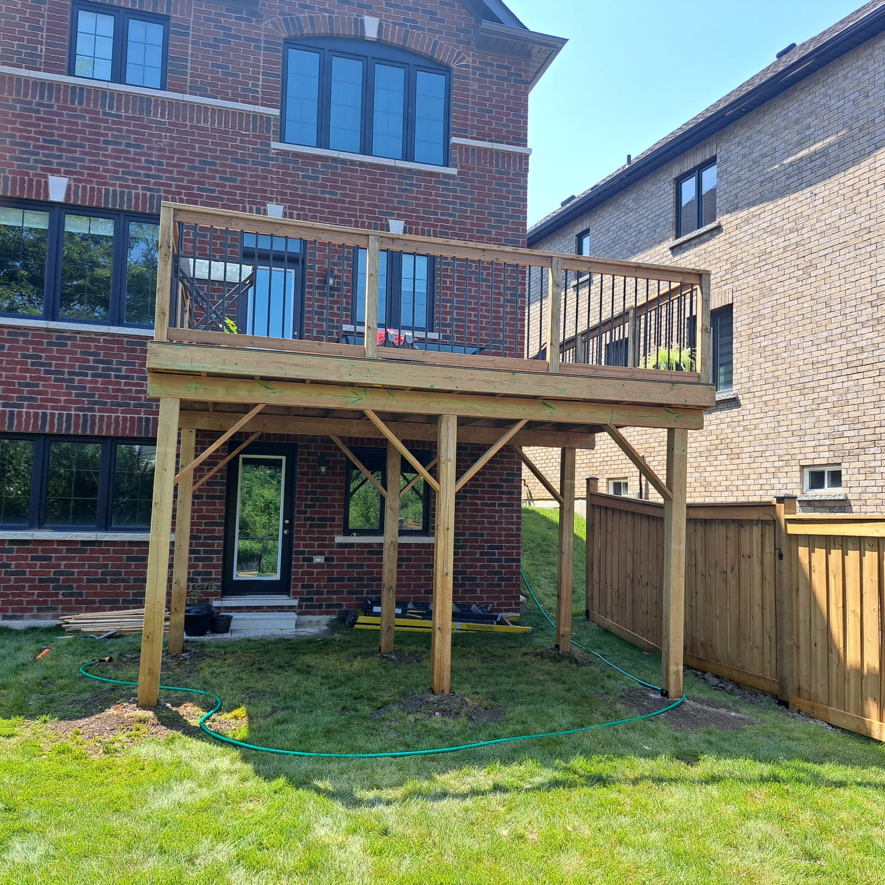 Elevated Cedar Deck with Steel Railings — after