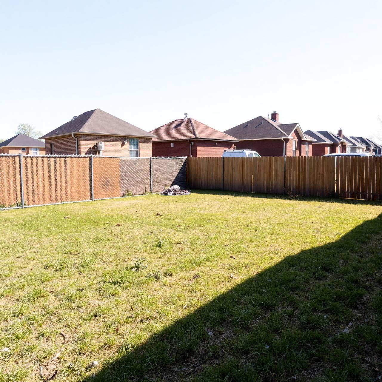 Premium Pressure-Treated Privacy Fence — before